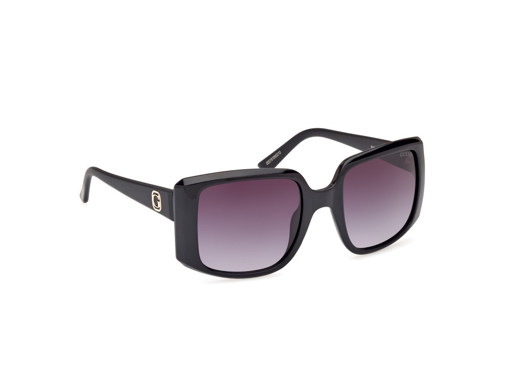 Occhiali da sole Guess GU00097 (01B) colore nero lucido forma quadrato lenti fumo grad.