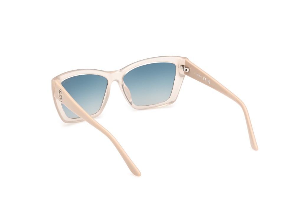 Sonnenbrillen Guess GU00098 (25P) farbe avorio lucido form cat-eye gläser verde sfumato