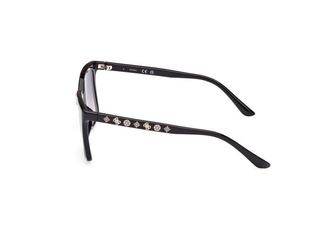 Occhiali da sole Guess GU00099 (01B) colore nero lucido forma quadrato lenti fumo grad.