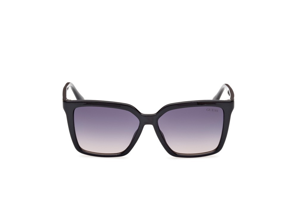 Occhiali da sole Guess GU00099 (01B) colore nero lucido forma quadrato lenti fumo grad.