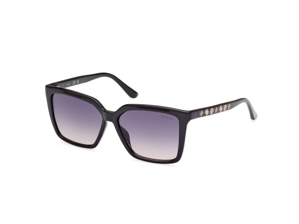 Occhiali da sole Guess GU00099 (01B) colore nero lucido forma quadrato lenti fumo grad.