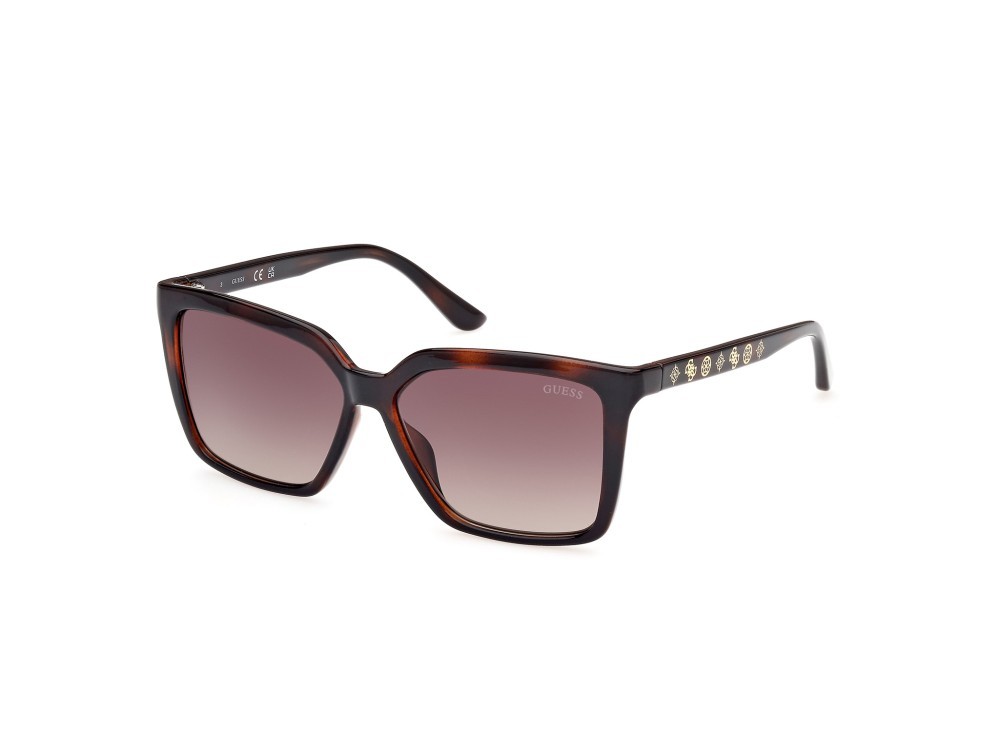 Occhiali da sole Guess GU00099 (52F) colore avana scura forma quadrato lenti marrone sfumato