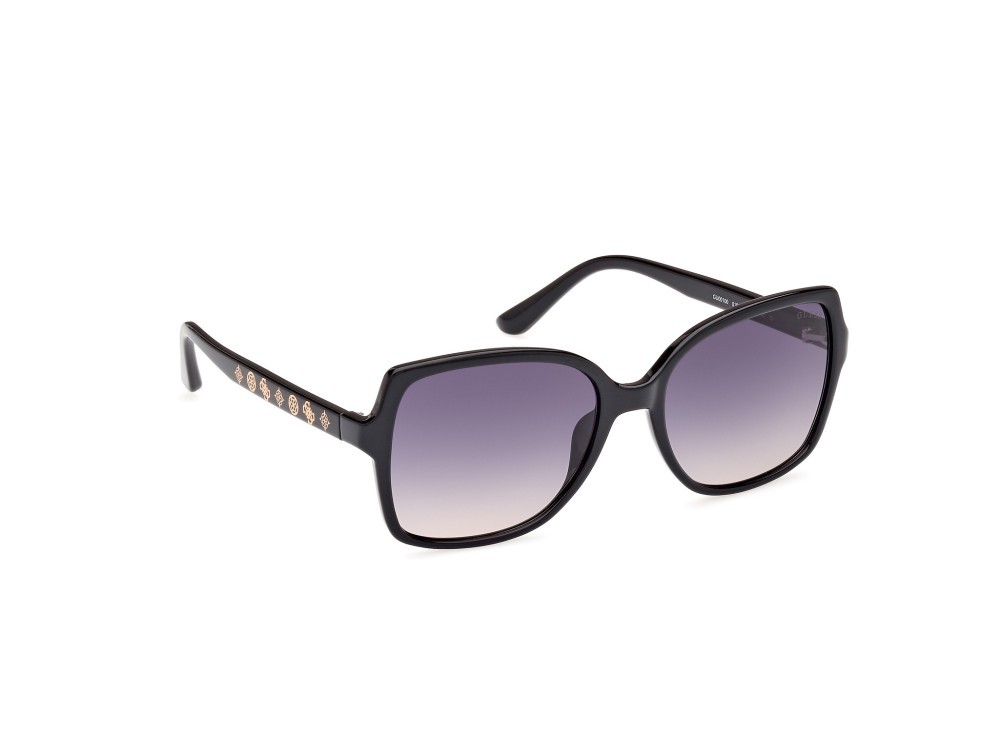 Occhiali da sole Guess GU00100 (01B) colore nero lucido forma quadrato lenti fumo grad.