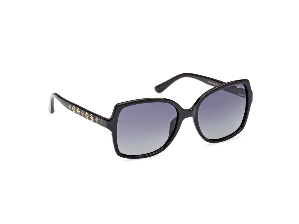 Occhiali da sole Guess GU00100 (01D) colore nero lucido forma quadrato lenti fumo polar.