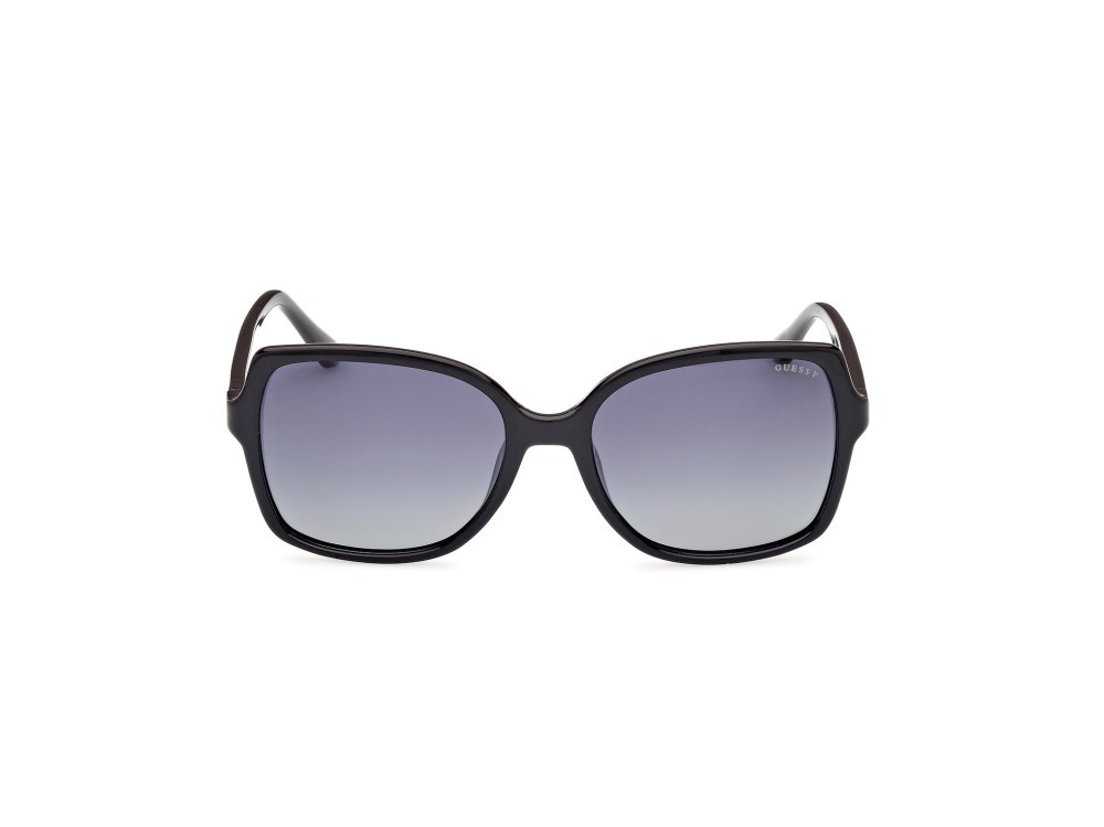 Occhiali da sole Guess GU00100 (01D) colore nero lucido forma quadrato lenti fumo polar.