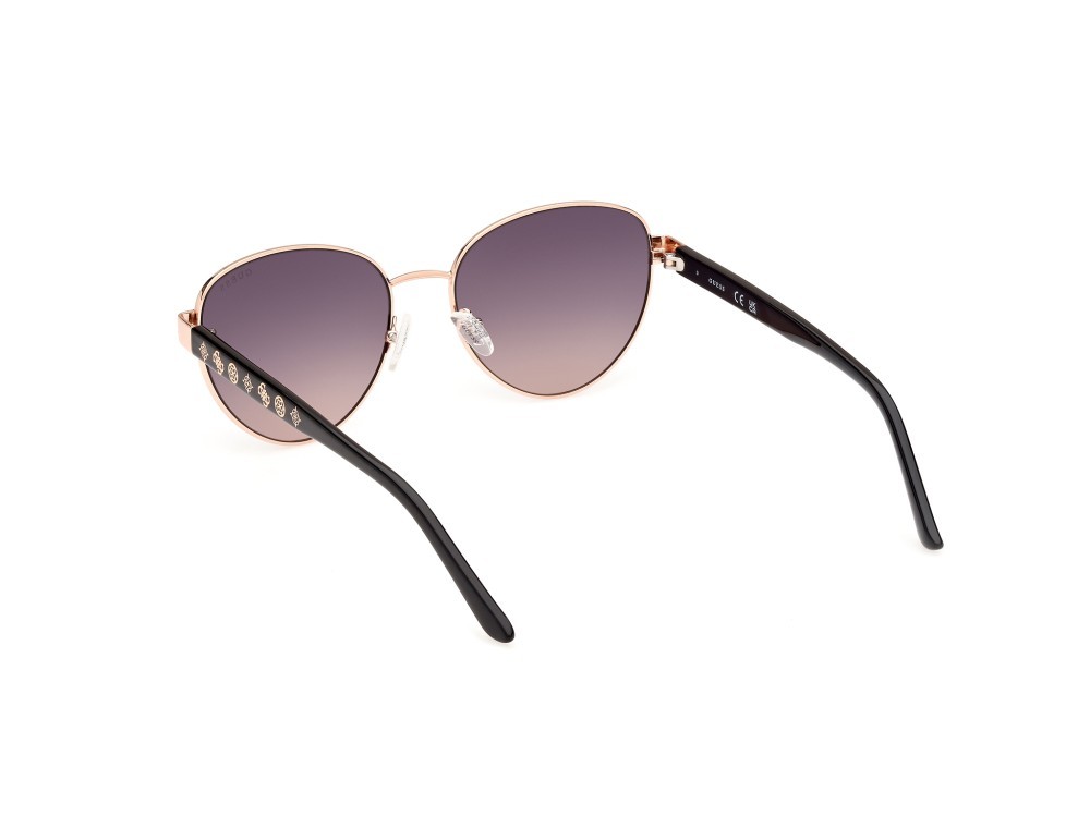 Occhiali da sole Guess GU00101 (05B) colore nero lucido forma rotondo lenti fumo grad.