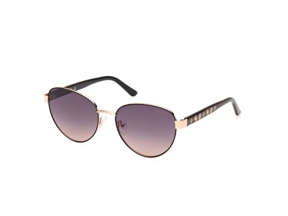 Occhiali da sole Guess GU00101 (05B) colore nero lucido forma rotondo lenti fumo grad.