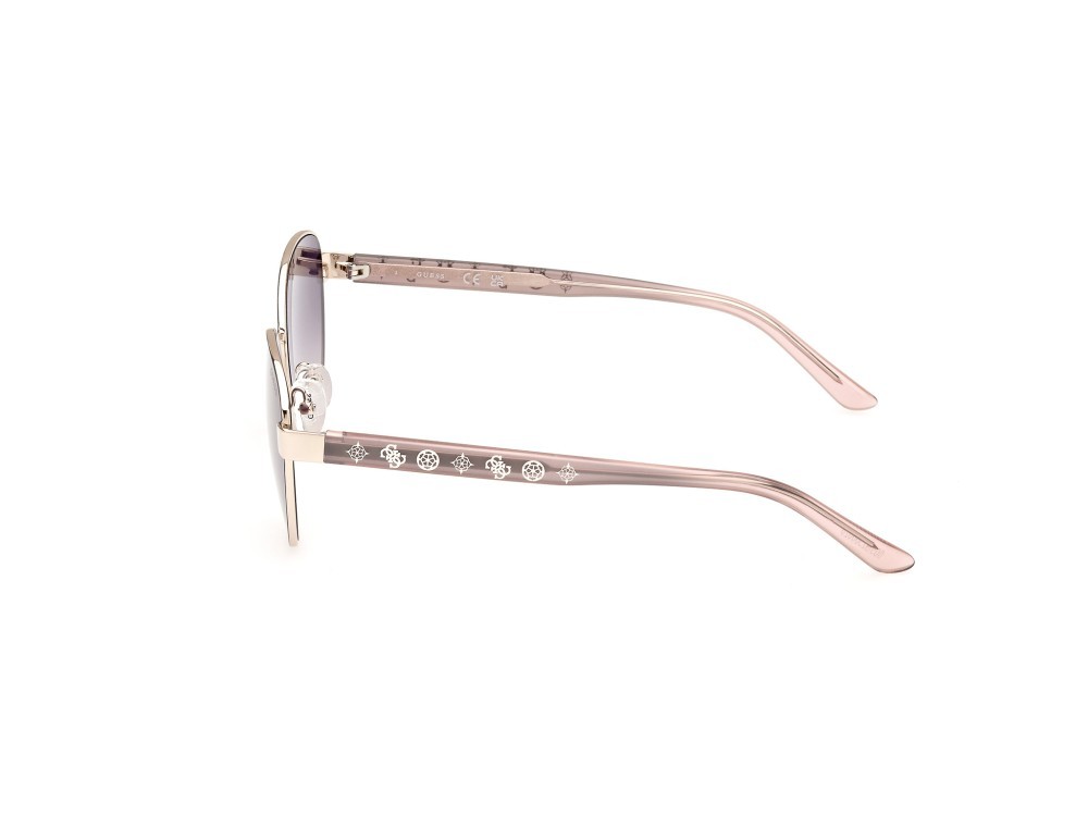 Occhiali da sole Guess GU00101 (20B) colore grigio lucido forma rotondo lenti fumo grad.