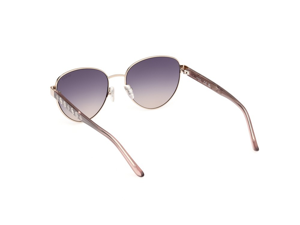 Occhiali da sole Guess GU00101 (20B) colore grigio lucido forma rotondo lenti fumo grad.