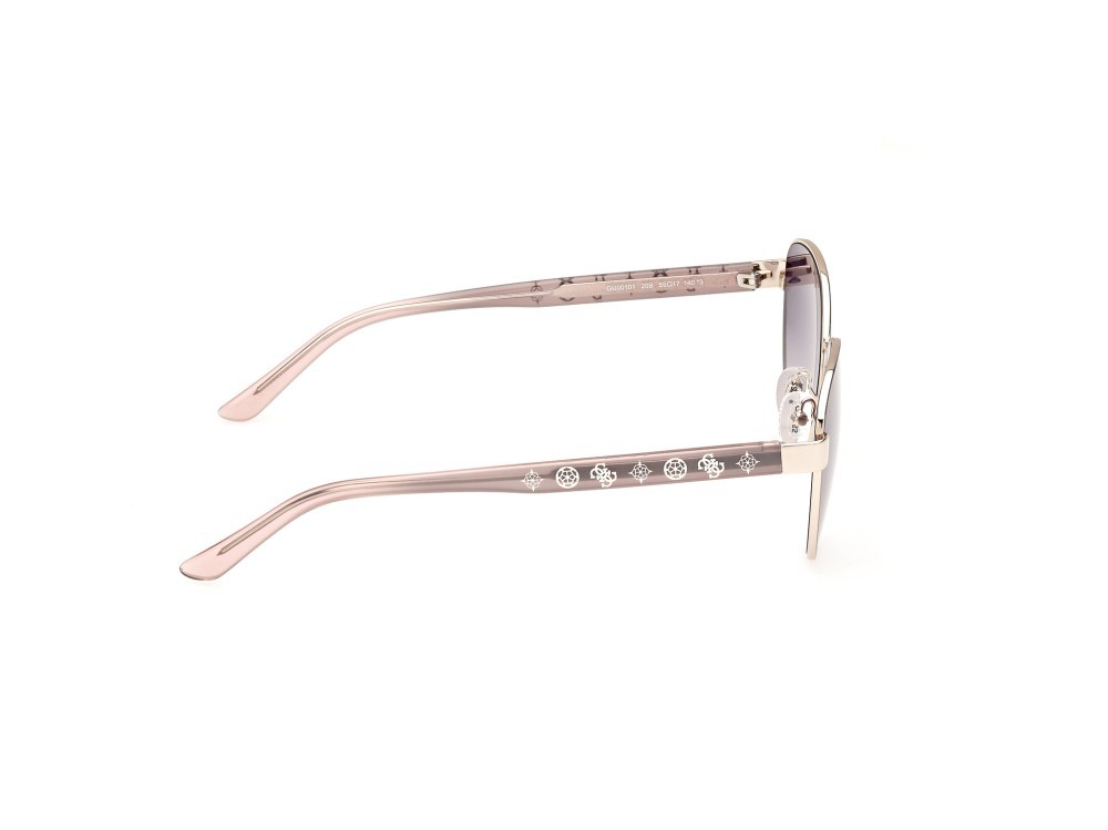 Occhiali da sole Guess GU00101 (20B) colore grigio lucido forma rotondo lenti fumo grad.