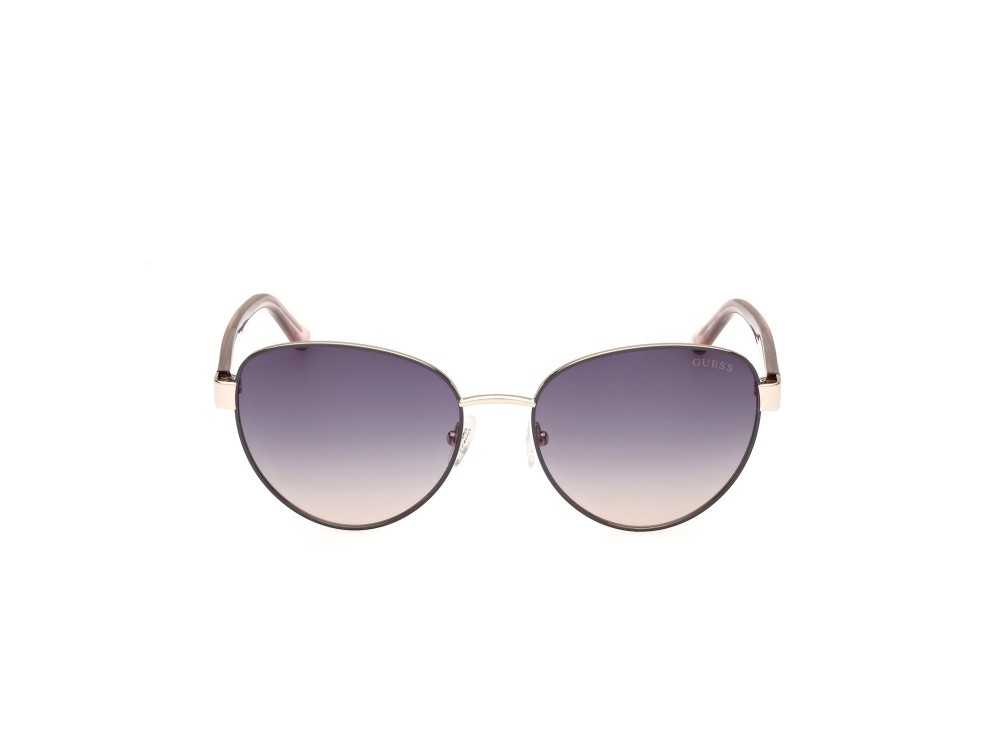 Occhiali da sole Guess GU00101 (20B) colore grigio lucido forma rotondo lenti fumo grad.