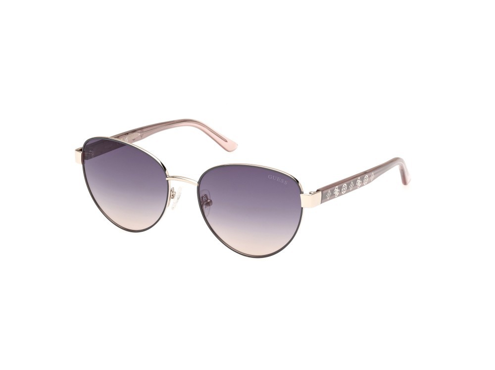 Occhiali da sole Guess GU00101 (20B) colore grigio lucido forma rotondo lenti fumo grad.
