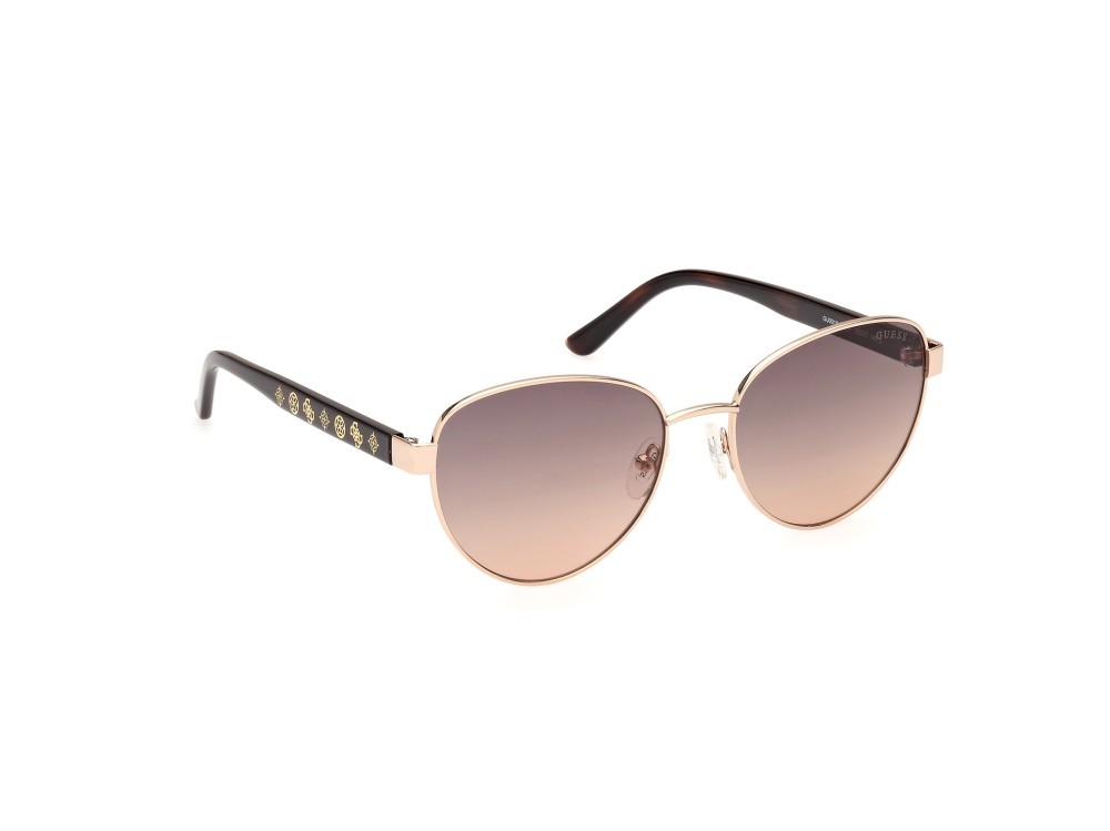 Occhiali da sole Guess GU00101 (32F) colore oro pallido lucido forma rotondo lenti marrone sfumato