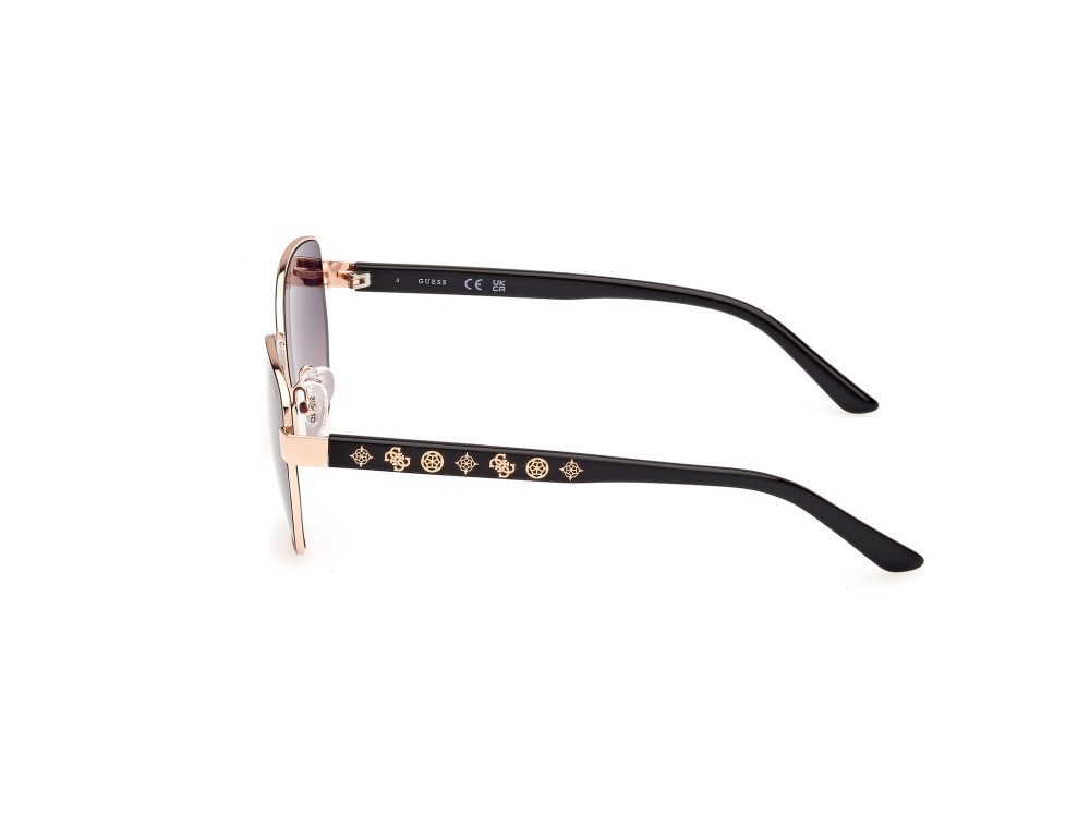 Occhiali da sole Guess GU00102 (05B) colore nero lucido forma geometrico lenti fumo grad.