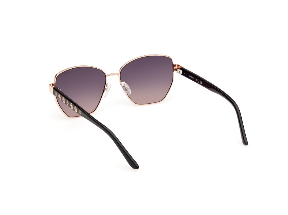 Occhiali da sole Guess GU00102 (05B) colore nero lucido forma geometrico lenti fumo grad.