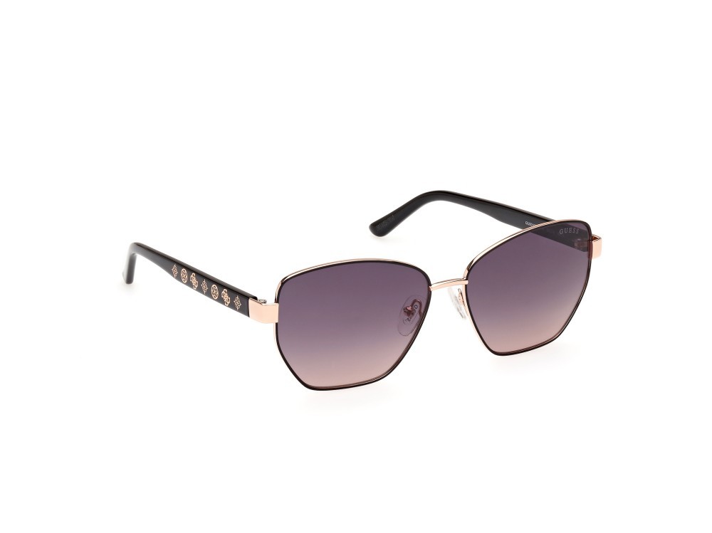 Occhiali da sole Guess GU00102 (05B) colore nero lucido forma geometrico lenti fumo grad.