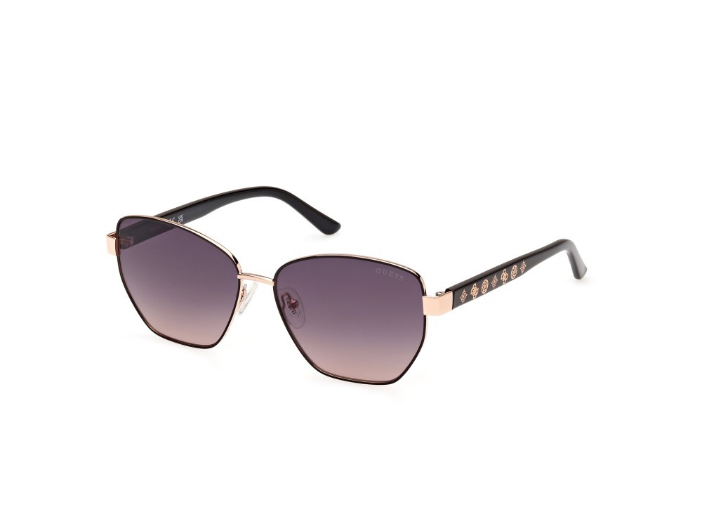 Occhiali da sole Guess GU00102 (05B) colore nero lucido forma geometrico lenti fumo grad.