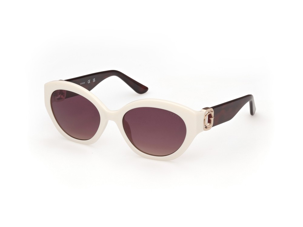 Occhiali da sole Guess GU00104 (21B) colore bianco lucido forma ovale lenti fumo grad.