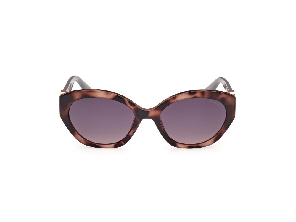 Occhiali da sole Guess GU00104 (55B) colore avana colorata forma ovale lenti fumo grad.
