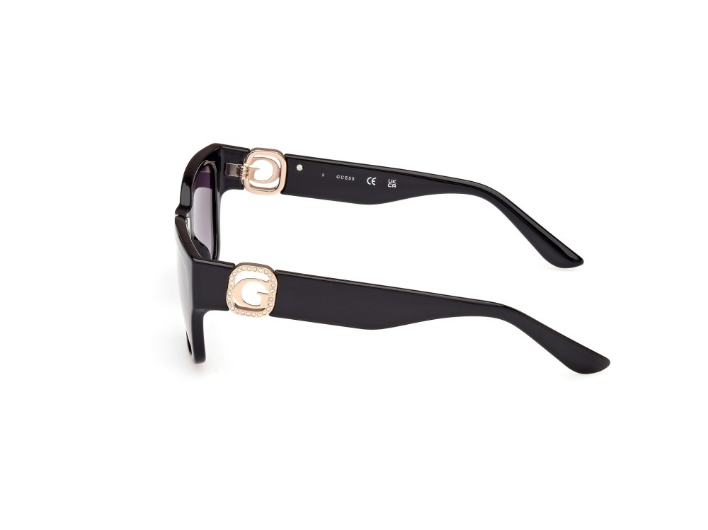 Occhiali da sole Guess GU00105 (01B) colore nero lucido forma rettangolare lenti fumo grad.