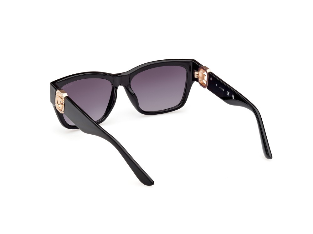 Occhiali da sole Guess GU00105 (01B) colore nero lucido forma rettangolare lenti fumo grad.