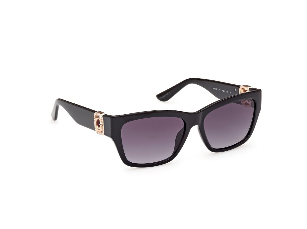 Occhiali da sole Guess GU00105 (01B) colore nero lucido forma rettangolare lenti fumo grad.