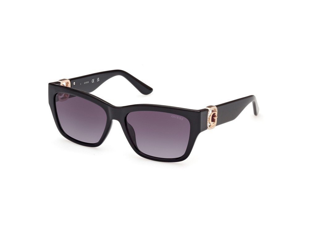 Occhiali da sole Guess GU00105 (01B) colore nero lucido forma rettangolare lenti fumo grad.