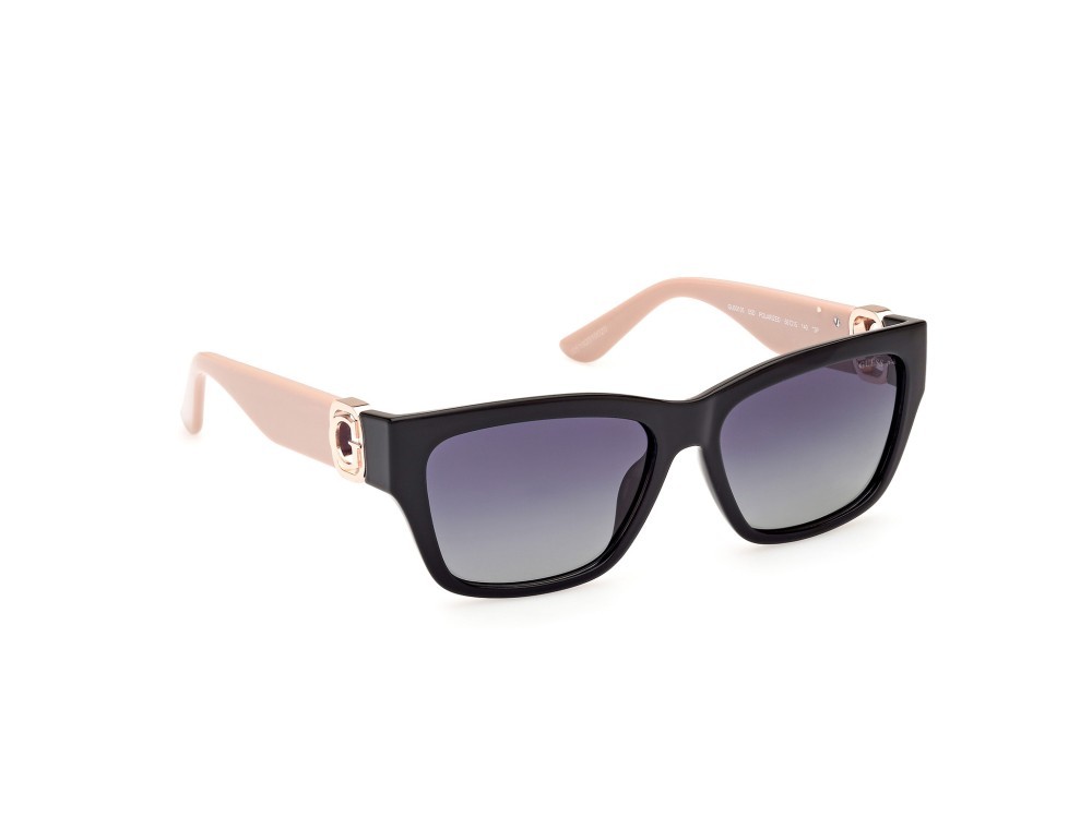 Occhiali da sole Guess GU00105 (05D) colore nero lucido forma rettangolare lenti fumo polar.