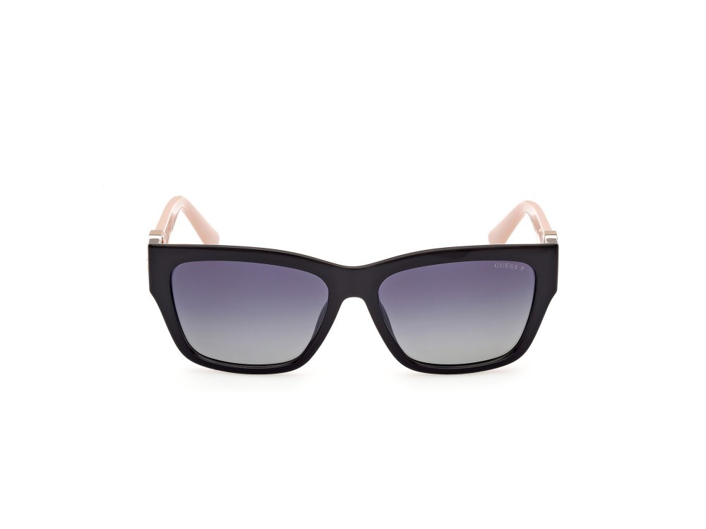 Occhiali da sole Guess GU00105 (05D) colore nero lucido forma rettangolare lenti fumo polar.