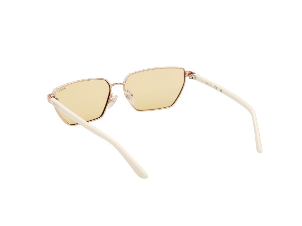 Sunglasses Guess GU00106 (21E) color oro rosè lucido shape geometric lenses marrone