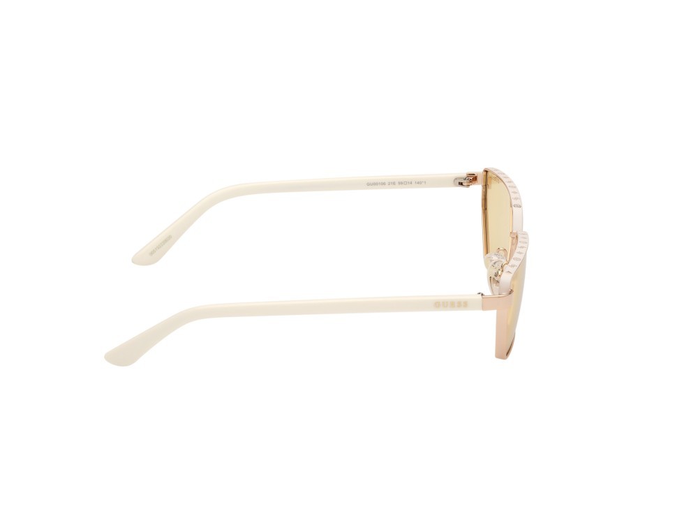 Sunglasses Guess GU00106 (21E) color oro rosè lucido shape geometric lenses marrone