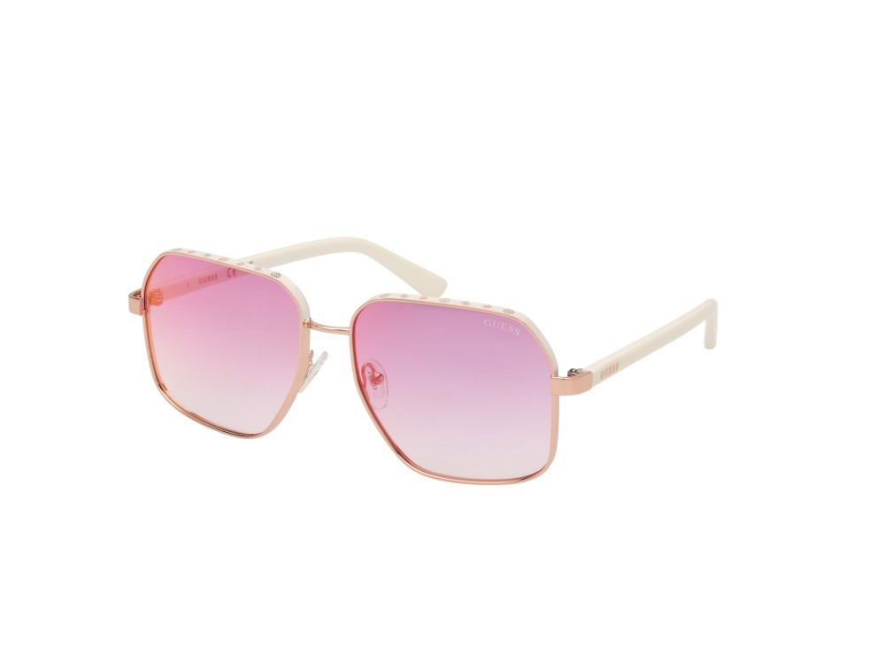 Sonnenbrillen Guess GU00107 (21Z) farbe oro rosè lucido form quadratisch gläser viola sfumato o specchiato