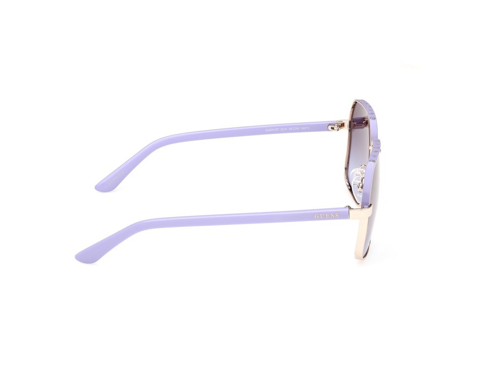 Sonnenbrillen Guess GU00107 (92W) farbe oro pallido lucido form quadratisch gläser blu sfumato