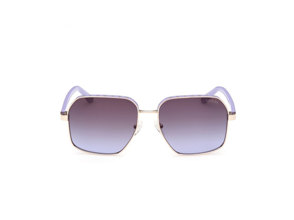 Sonnenbrillen Guess GU00107 (92W) farbe oro pallido lucido form quadratisch gläser blu sfumato