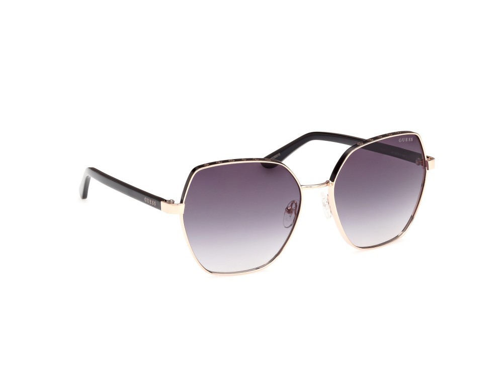Occhiali da sole Guess GU00108 (05B) colore oro rosè lucido forma geometrico lenti fumo grad.