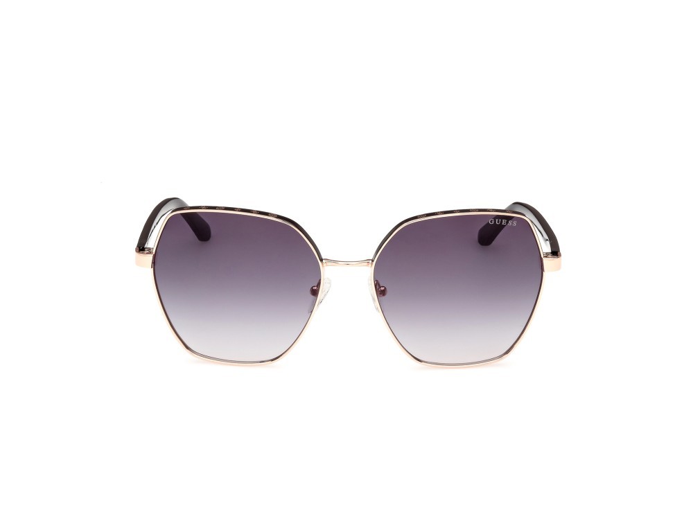 Occhiali da sole Guess GU00108 (05B) colore oro rosè lucido forma geometrico lenti fumo grad.