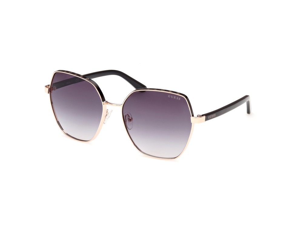 Occhiali da sole Guess GU00108 (05B) colore oro rosè lucido forma geometrico lenti fumo grad.