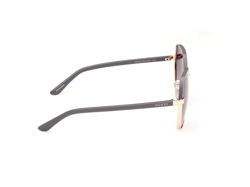 Occhiali da sole Guess GU00108 (32B) colore oro pallido lucido forma geometrico lenti fumo grad.