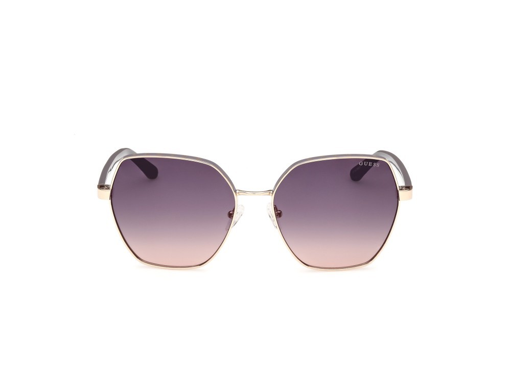 Occhiali da sole Guess GU00108 (32B) colore oro pallido lucido forma geometrico lenti fumo grad.