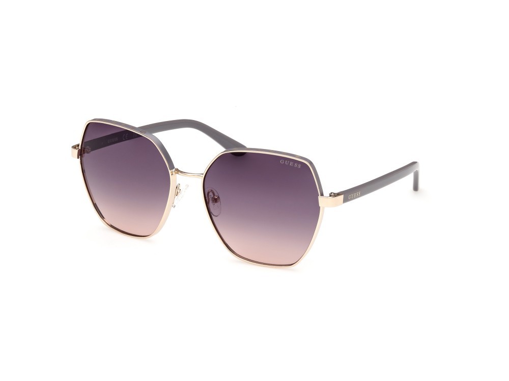 Occhiali da sole Guess GU00108 (32B) colore oro pallido lucido forma geometrico lenti fumo grad.