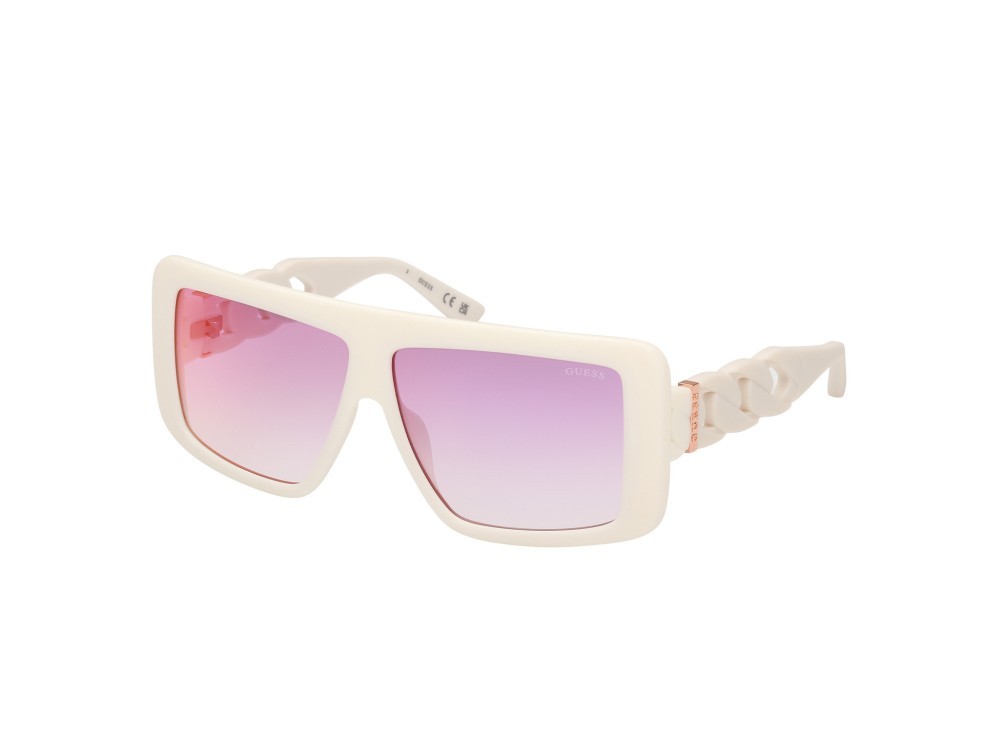 Sonnenbrillen Guess GU00109 (21Z) farbe bianco opaco form maske gläser viola sfumato o specchiato