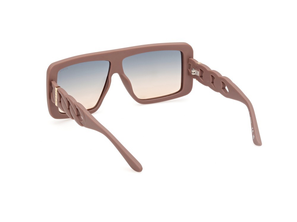 Occhiali da sole Guess GU00109 (58P) colore beige opaco forma mask lenti verde sfumato