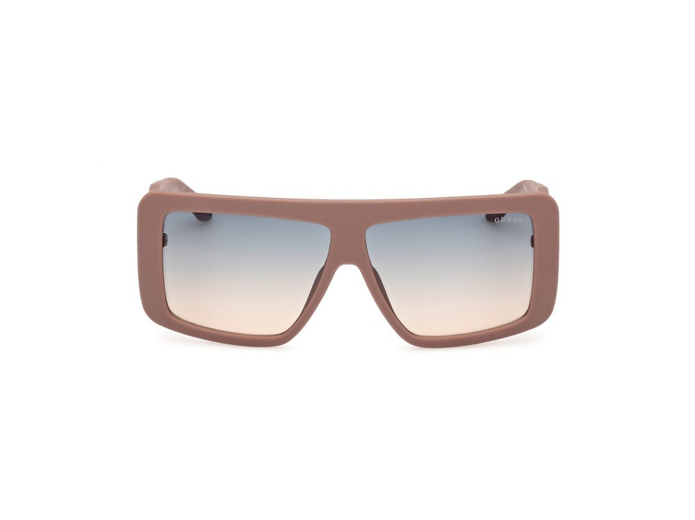 Occhiali da sole Guess GU00109 (58P) colore beige opaco forma mask lenti verde sfumato
