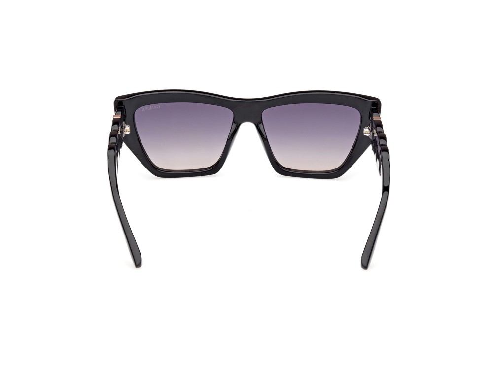 Sunglasses Guess GU00111 (01B) color nero lucido shape cat eye lenses fumo grad.