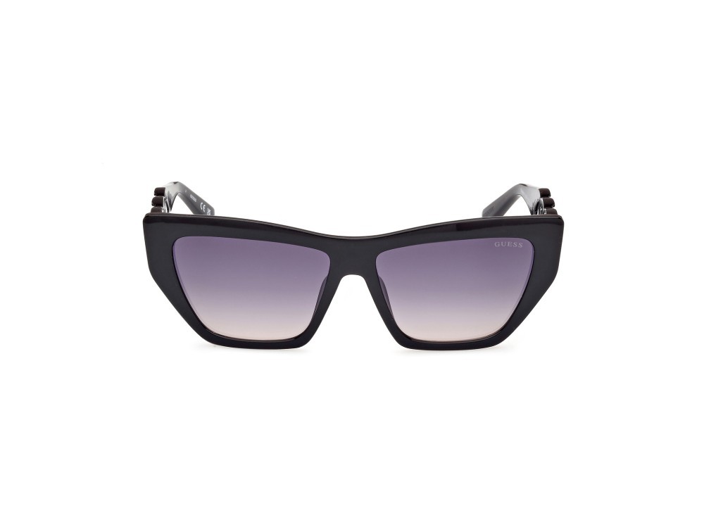 Sunglasses Guess GU00111 (01B) color nero lucido shape cat eye lenses fumo grad.