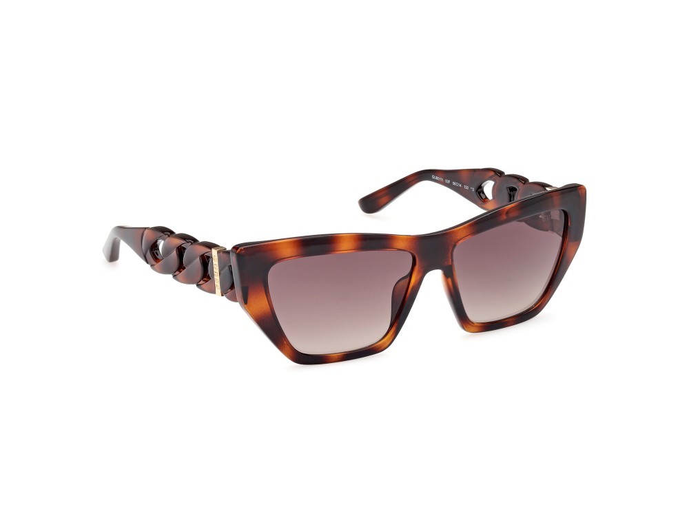Occhiali da sole Guess GU00111 (52F) colore avana scura forma cat eye lenti marrone sfumato