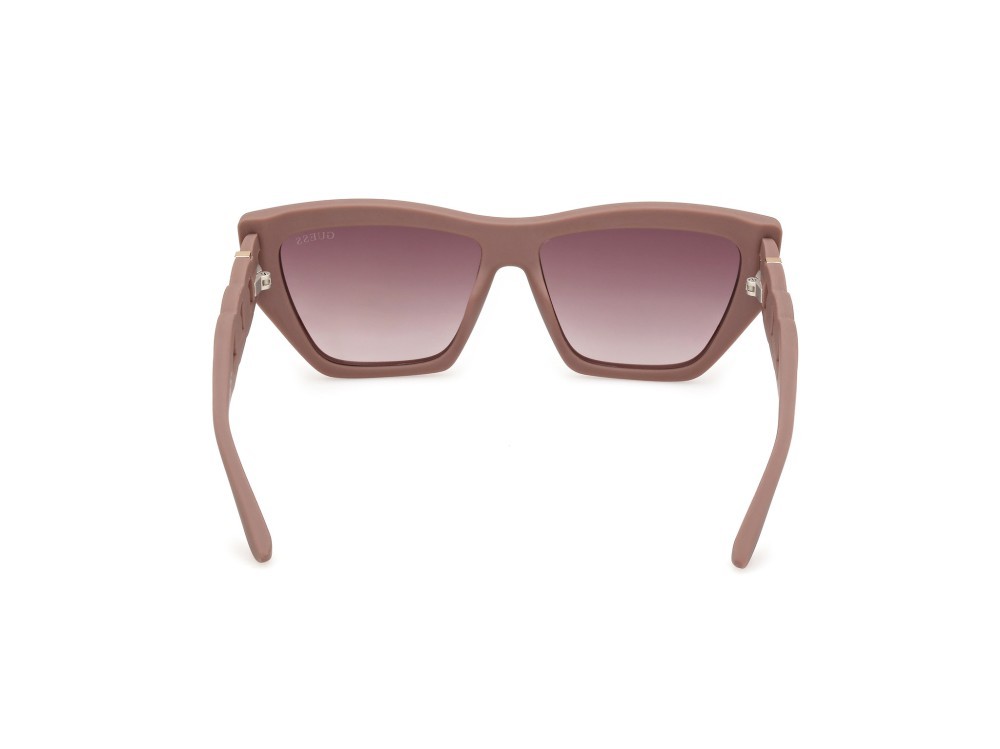 Occhiali da sole Guess GU00111 (58F) colore beige opaco forma cat eye lenti marrone sfumato