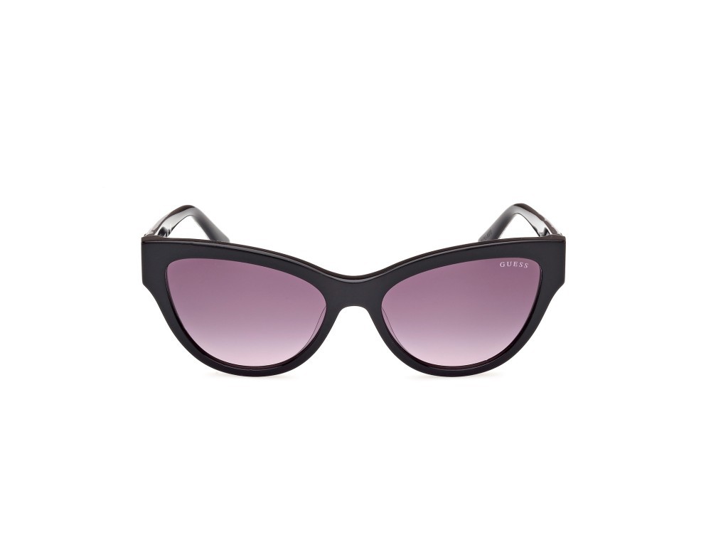 Occhiali da sole Guess GU00112 (01B) colore nero lucido forma cat eye lenti fumo grad.
