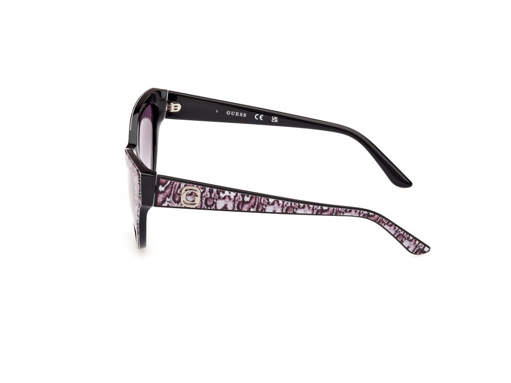 Occhiali da sole Guess GU00112 (05B) colore nero lucido forma cat eye lenti fumo grad.