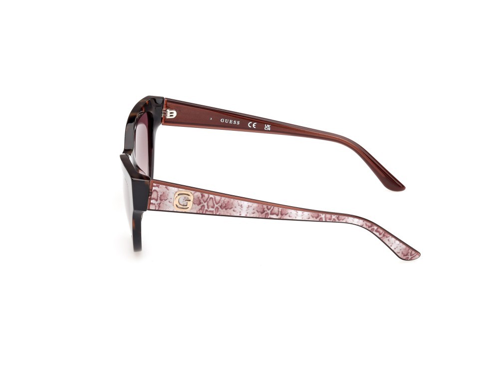Occhiali da sole Guess GU00112 (52F) colore avana scura forma cat eye lenti marrone sfumato